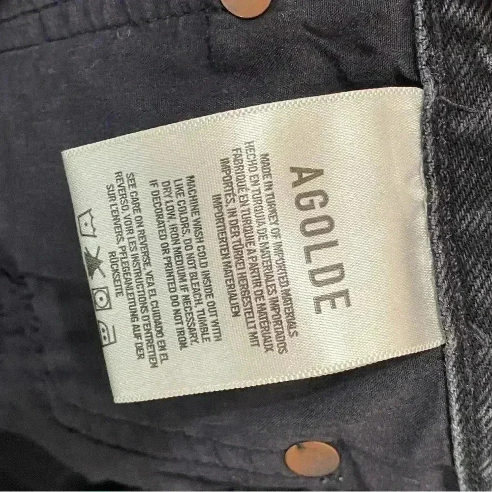 AGOLDE Parker Black  distressed shorts 32 Intentional distressing button fly - Picture 5 of 6